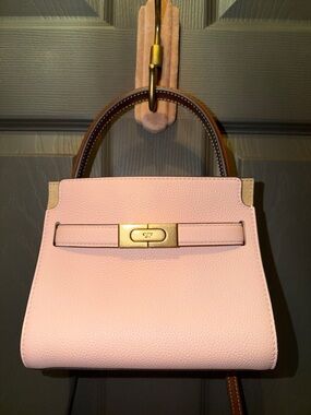Tory Burch Petite Lee Radziwill Pebbled Pink Sand
